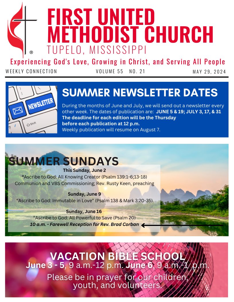 fumctupelo's tweet photo. See all the things happening at FUMC in this week's newsletter! https://t.co/f4momsNC1P