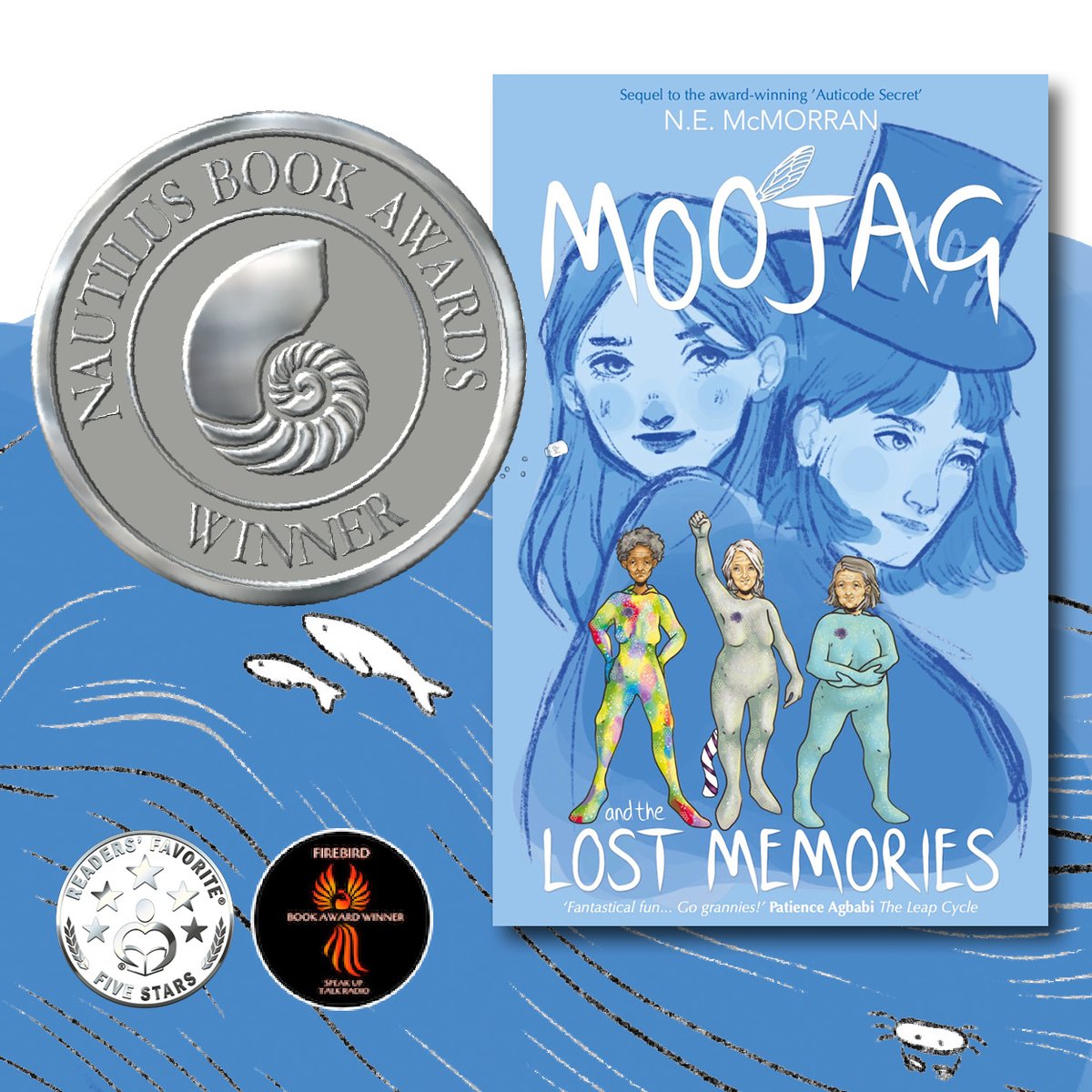 MOOJAG has won the NAUTILUS BOOK AWARD 2024!

The neurodivergent cli-fi adventure series now has 2 Nautilus Books Awards, a Firebird Book Award, and a Readers Favorite 5 Stars to its name.

Now all fingers and legs are crossed for a UK win this year, too!

uk.bookshop.org/p/books/moojag…