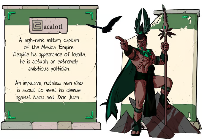 PlusUltra_Game's tweet photo. Cacalotl, a respected warlord within the Mexica Empire, is driven by insatiable ambition and political aspiration. Behind a façade of loyalty, he plots the downfall of Emperor Moctezuma, willing to sacrifice anything and anyone to satisfy his thirst for power.
#PlusUltraLegado https://t.co/HInk7rKVvm