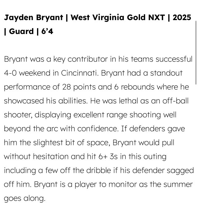 thanks @NxtProHoops and @PRO16League for the write up! @WVGoldHoops @Coach_Staley @KevinMoses38 @OllyReedSports @scottwstrode @PrepHoops_WV @WHS_Hoops