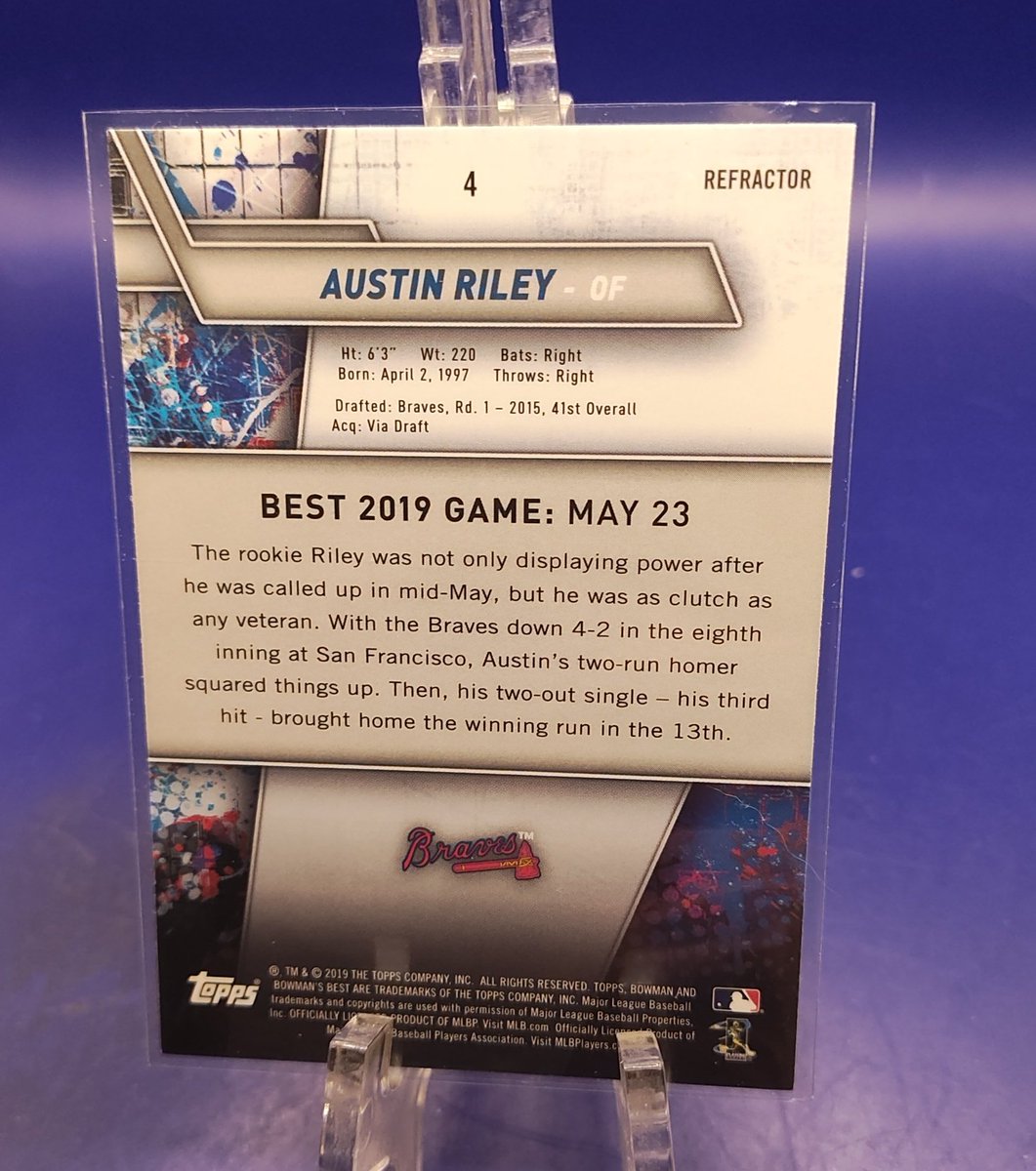 Austin Riley 
Refractor 

#WackyWednesday 
Starting bid $1.00
At least a $.25 is required after opening 

#WackyWeekFinalRound is tomorrow 
Add to your #WackyStack
Happy collecting everyone 

@sports_sell 
@CodiDaReposter 
@84baseballcards 
@ILOVECOLLECTIN1
