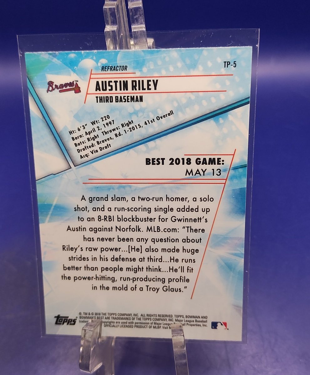 Austin Riley 
Refractor 

#WackyWednesday 
Starting bid $1.00
At least a $.25 is required after opening 

#WackyWeekFinalRound is tomorrow 
Add to your #WackyStack
Happy collecting everyone