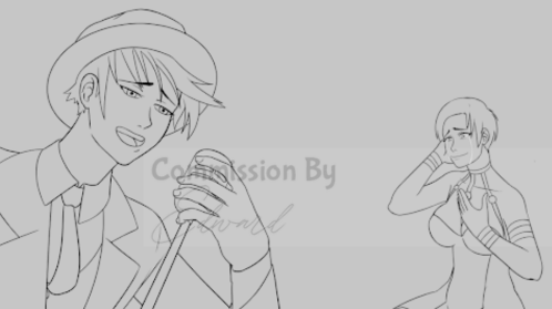 Edwardturner666's tweet photo. Super excited to share this emotional commission! 🎶Ron sings "Fly me to the Moon" while his love blushes.

Inspired by a video Ron sent during a hospital stay. From sketch to line art, this piece was a journey!

#CoupleArt #FlyMeToTheMoon #OCArt #Sketch #LineArt #SentimentalArt https://t.co/H8ziHYc7BG