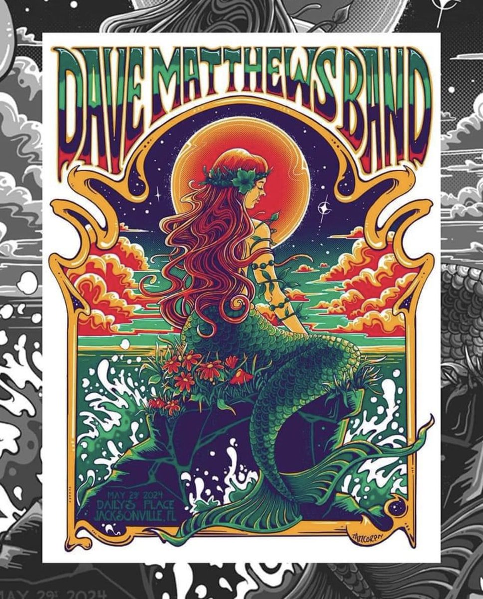 Tonight’s DMB Jacksonville poster by @Zazzcorp 

#dmb #davematthewsband #davematthews #dmbgorgecrew #dmbgc #gorgecrew