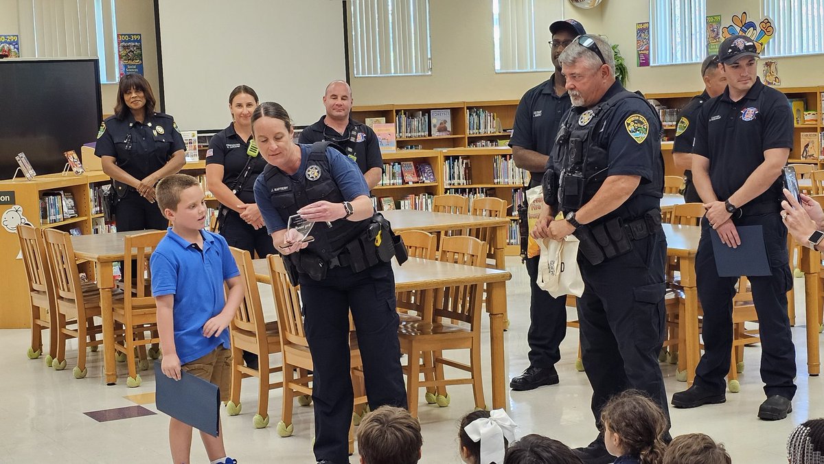 Boca El's real life superhero! 🎊 1st grader, Troy, was honored with the lifesaving award from the Boynton Beach Police and Boynton Beach Fire Rescue for his bravery for rescuing a 3 year old from drowning! 🦸‍♂️ We are so proud of you! 👏🏾🫶🏾