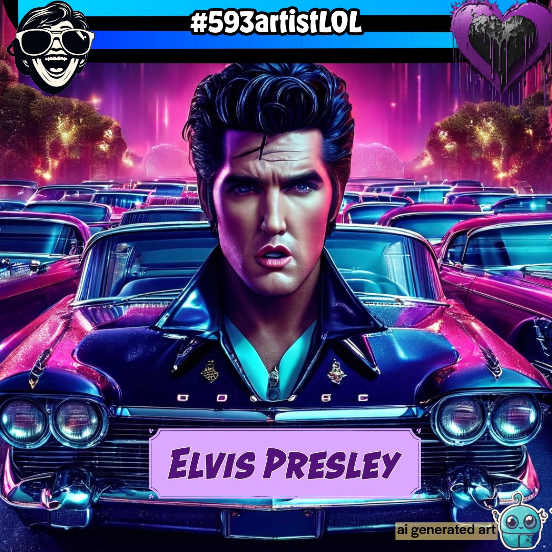 Elvis Presley once bought 14 Cadillacs in a single day and gave them all away. Generous or just plain crazy? 🚗😂 Discover more rock 'n' roll antics at 5nine3.com. #593ArtistLOL #ElvisPresley #RockHumor