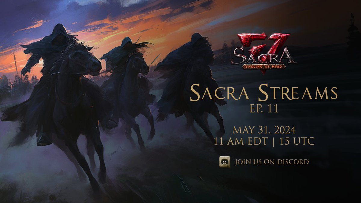 Get ready for #SacraStreams  EP 11 this Friday! 🌟

Join us on Sacra MVP-1 for another exciting adventure. Top five chat participants will each win 100 $SACRA! 🏆

🗓 May 31st, 11 AM EDT | 15 UTC 
📍 discord.gg/sacra-fi

Don’t miss out, Sacreds! 🤠