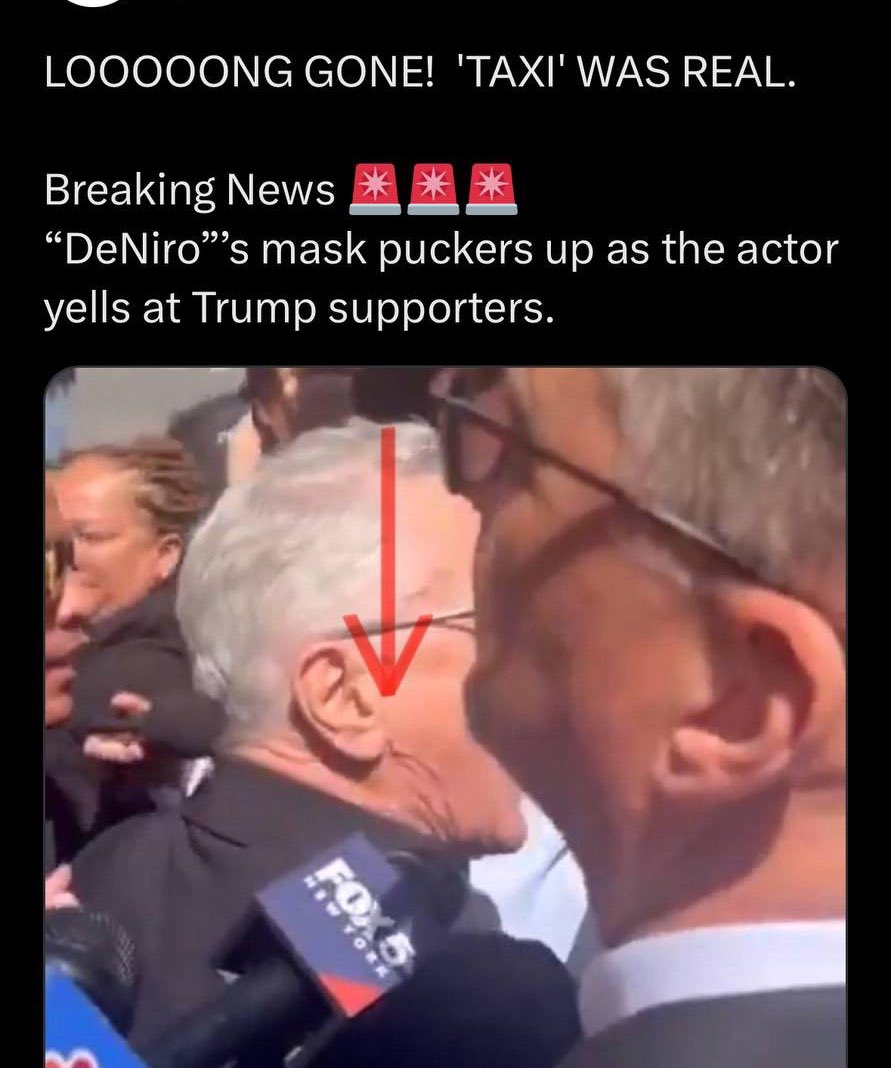 Robert DeNiro da gerçek değilmiş! Trump destekçilerine bağıran kişi DeNiro maskesi takıyormuş.