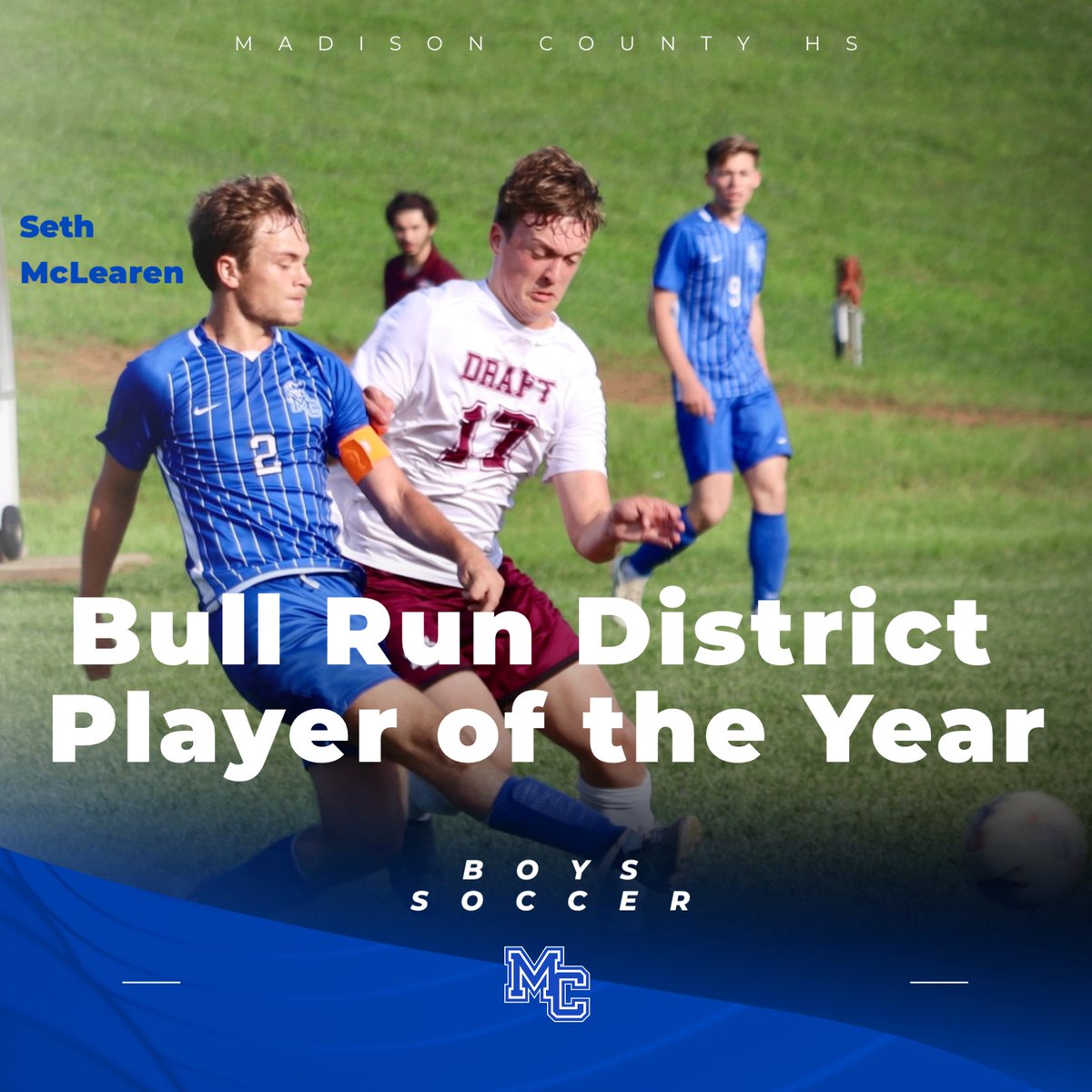 Congratulations to Seth McLearen! The 2024 BRD Player of the Year!!🔵⚪️⚽️