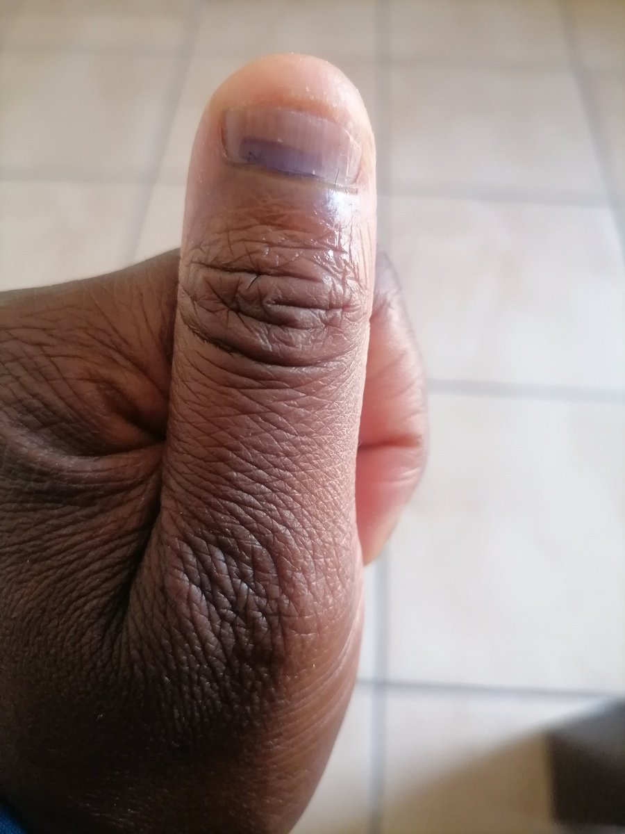 This is my finger on #ElectionDay 29 May 2024! I have exercised my democratic right to vote in SouthAhh. Lest we forget that people died 4 me to be able to exercise this voting right. It might seem insignificant, but l know the history behind this day! #Alutacontinua!