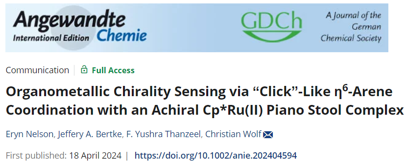 TheWolfPackGU's tweet photo. Eryn's latest work on arene sensing using a Cp*Ru(II) piano stool is out. Take a look here: https://t.co/Rsmt1McoQp https://t.co/GW79Ma30lD