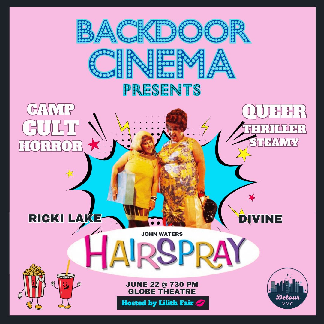 GlobeCinema's tweet photo. John Waters is taking over Globe Cinema this June! Catch a very special presentation of Hairspray (1988) June 22nd, featuring the excellent and hilarious @LilithFairYYC ! (presented by DetourYYC!)

Get hyped for the show with Pink Flamingos (1972), playing May 31st to June 9th! https://t.co/9oqbLj6itw