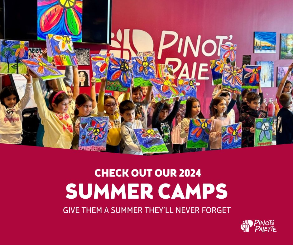 🎨☀️ Enroll now for a summer they'll never forget at Pinot's Palette Summer Camp! 🖌️🏕️ 

Limited spots available – check your local studio for availability and secure your child's creative adventure today!

pinotspalette.com/locations/all