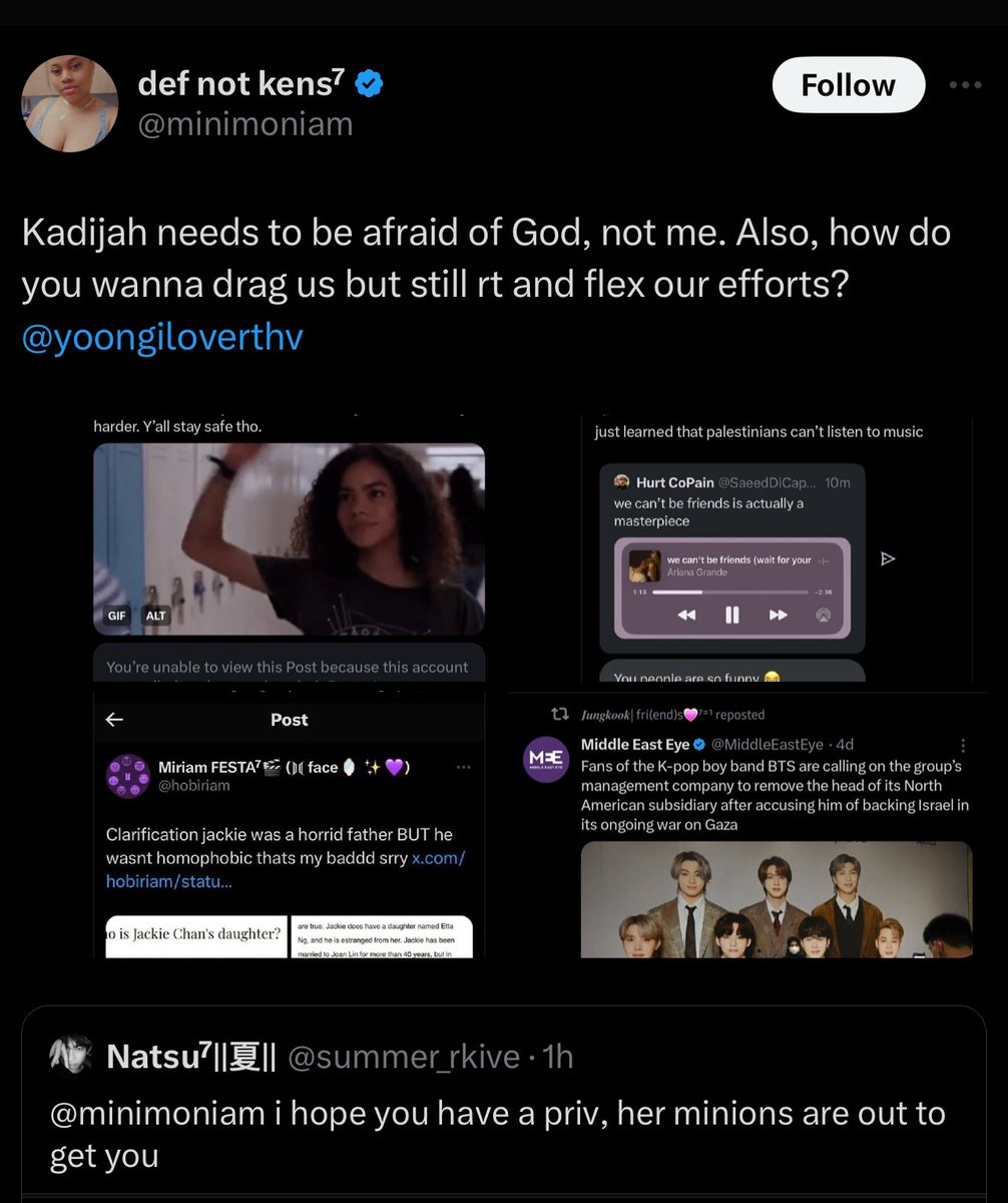 Tryna use a retweet abt getting scooter out as a gotcha moment? Not my fault u think cause we don’t boycott Bts we don’t want scooter out 😐 Also telling me I’m going to hell? I can’t go where I don’t believe in lol the projection. I’m done here. She can keep talking to herself.