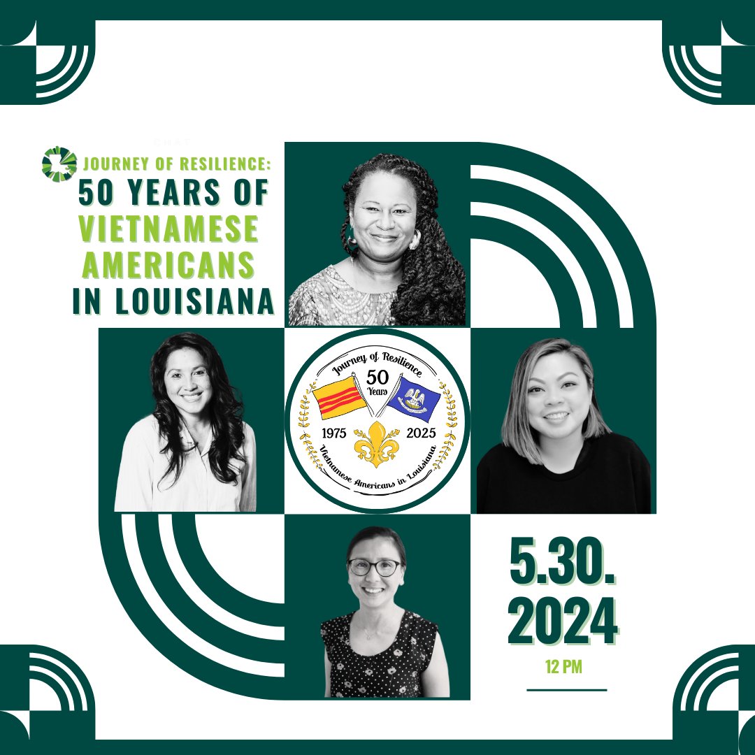 Join us tomorrow for a special virtual Fireside Chat in celebration of AAPI Month, featuring the Journey of Resilience: 50 Years of Vietnamese Americans in Louisiana project. 

Register by clicking the link below. 

tinyurl.com/viet50

#louisiana #aapi #tunein