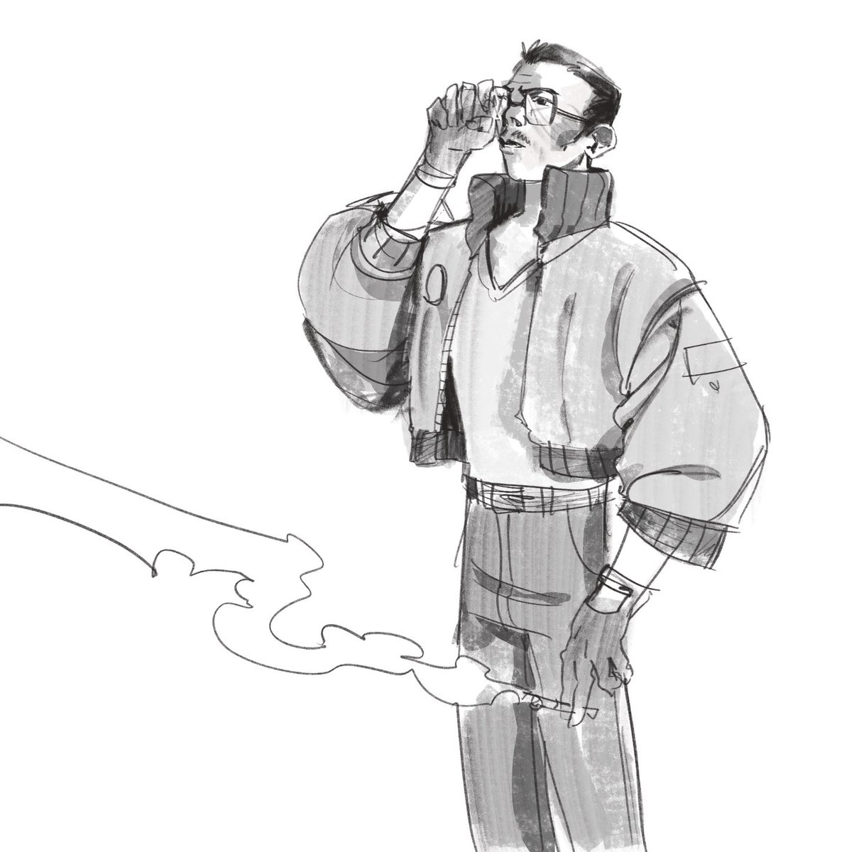 Mr kitsuragi warmup sketch #discoelysium