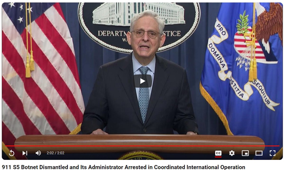 In this video, AG Garland explains the case #FBIDenver worked with @FBIDallas to disrupt a botnet used to commit cyber attacks, large-scale fraud, child exploitation, harassment, bomb threats, and export violations. ow.ly/5qoe50S0WF1