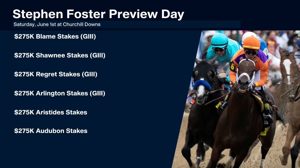 Stephen Foster Preview Day is this Saturday, June 1st at Churchill Downs, featuring four graded stakes!