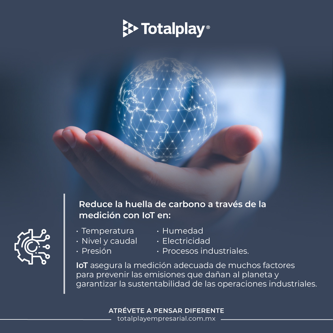 La Unidad Empresarial  y de Gobierno de Totalplay pone a tu disposición soluciones de Transformación Digital enfocadas en la implementación de IoT en el sector industrial para reducir la huella de carbono.

Llama al 800 188 0002 o visita totalplayempresarial.com.mx/integracion-de… para conocer más