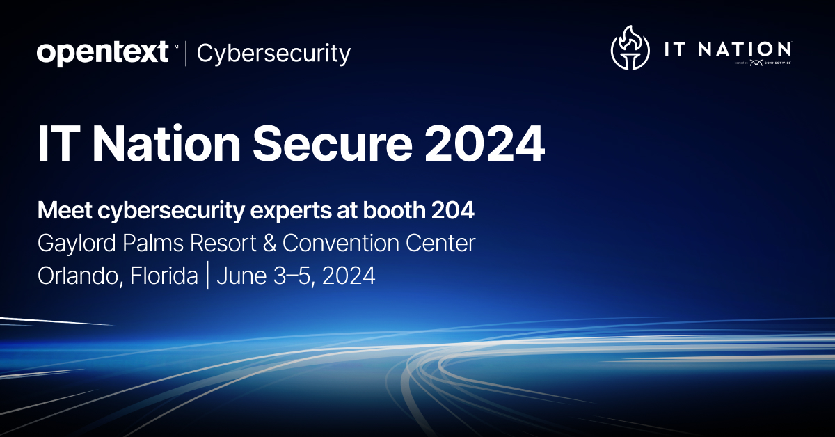 Discover the future of #Cybersecurity at @ConnectWise #ITNation Secure Conference.

Be sure to visit us at our interactive booth, enter our raffles to win a mix of exciting prizes and check out in-depth demos. See you there!

connectwise.com/theitnation/se…