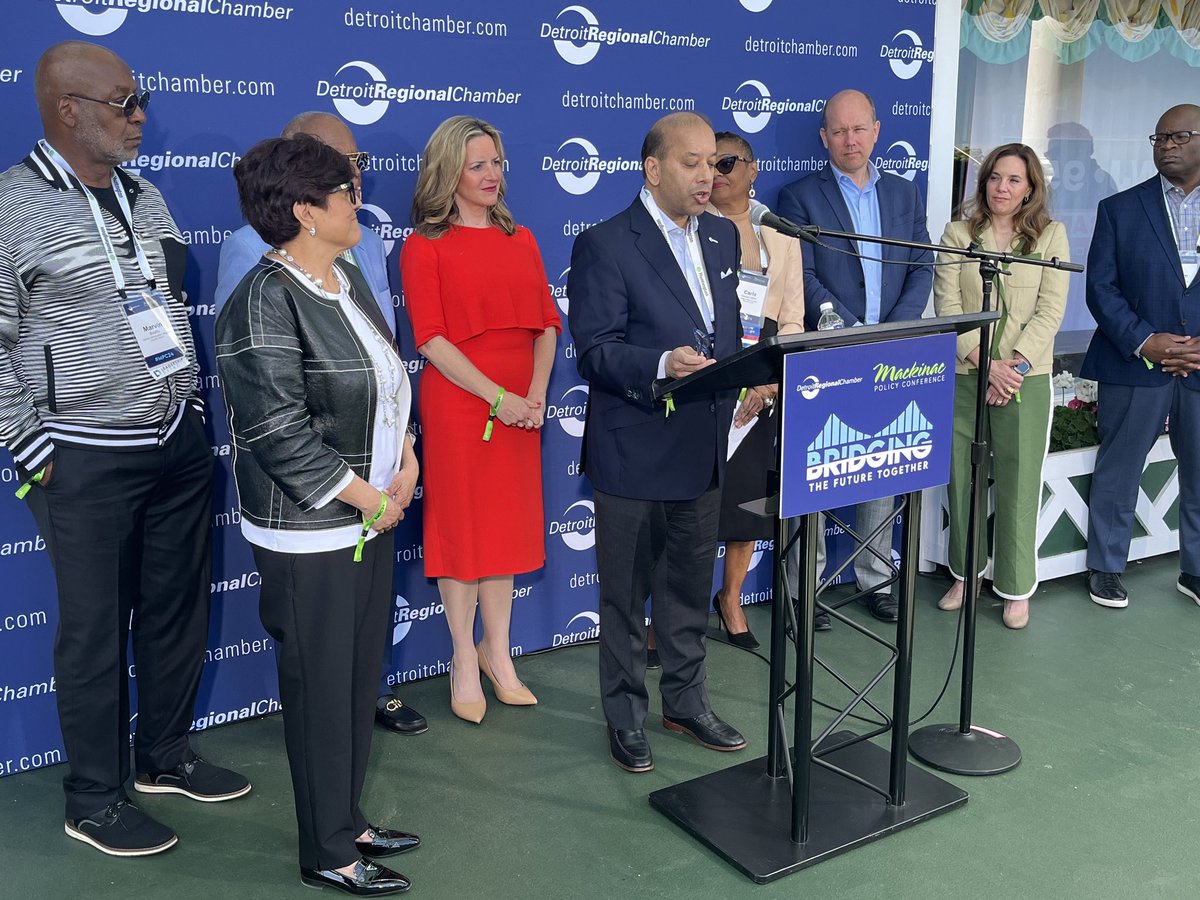 In the last #MPC24 press conference of the day, Michigan Secretary of State @JocelynBenson and @Baruah_DRC_CEO launched a new coalition of business leaders to help educate citizens about voting rights and encourage employees to participate in elections.