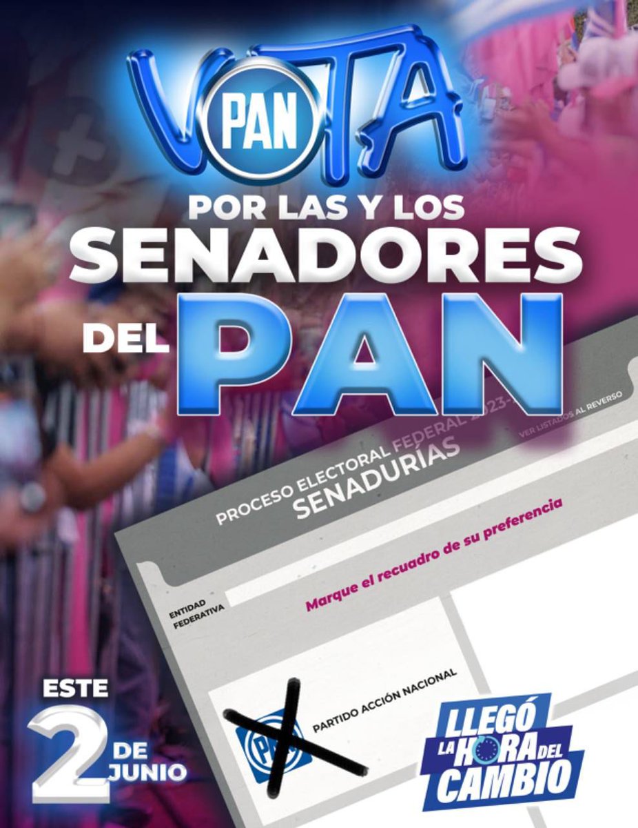 El rescate de México comienza con tu voto, este 2 de junio vota por las y los Senadores del #PAN y dale a tu familia la esperanza de un futuro mejor ¡#ClaroQuePodemos! 💪🏻🩷 #AdrianaCandidataAlSenado #VotaSoloPAN🔵