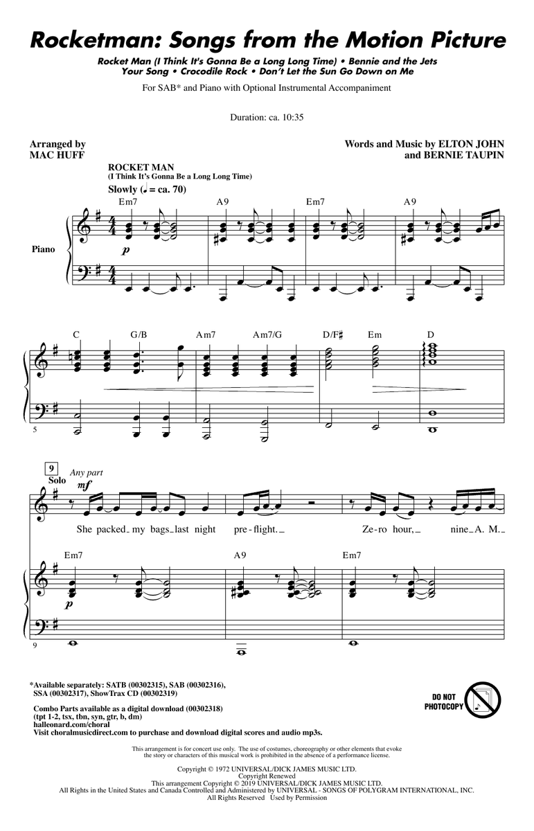 Elton John Rocketman: Songs from the Motion Picture (arr. Mac Huff) Sheet Music Notes freshsheetmusic.com/elton-john-roc… #eltonjohn #rocketman #music