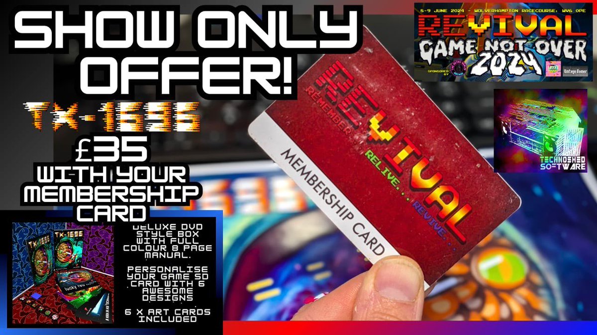 Membership Card holders will get a big discount on the collector’s edition of TX-1696 at REVIVAL next weekend. Still time to grab tickets: tinyurl.com/REVIVAL2024 #RRE #retrogames @TheRetroAsylum #arcade