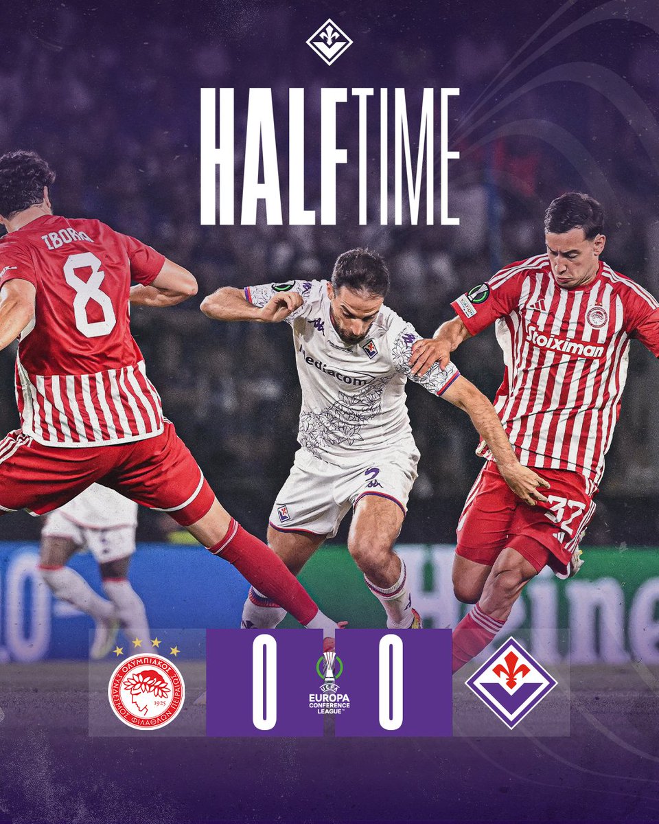 Nessun gol finora. #OlympiacosFiorentina 0 - 0 | 45' + 1' #UECLfinal