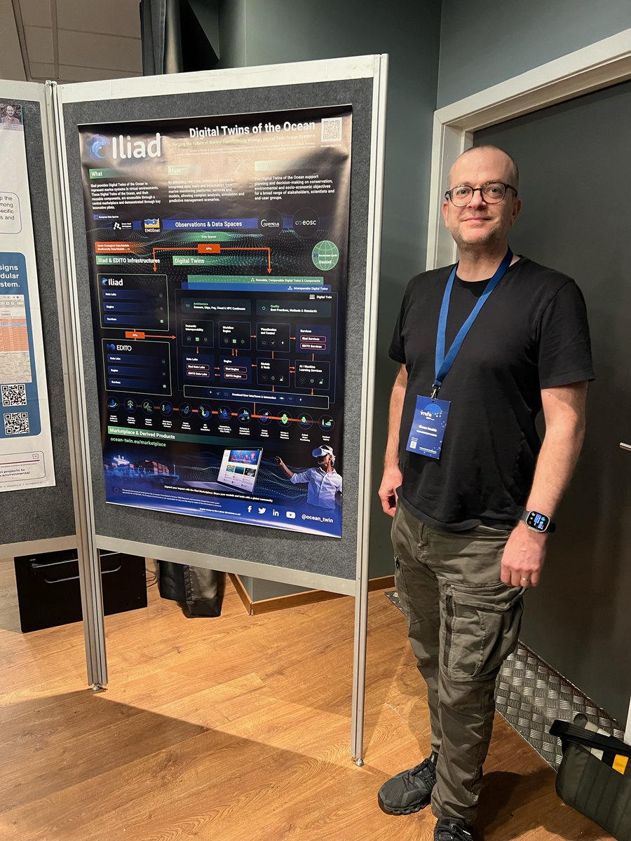 Well done, keep up the good work. Iliad partners, Bente Lilja Bye, Sigmund Kluckner and Simon Keeble presented today the poster, Iliad: Forging the Future of Marine Sustainability through Digital Twin Ocean Systems, at #IMDIS2024 in Bergen, Norway.