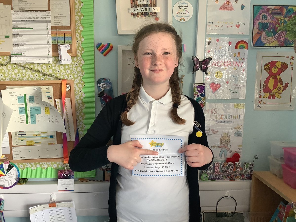 This young lady starred in a stage production with Sunny Stars - well done you!