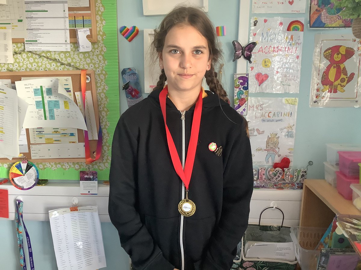 Well done to this young lady, an amazing medal for swimming!