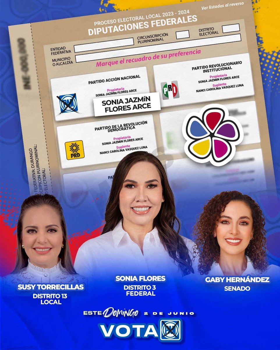 Este domingo 2 de junio puedes votar con #FuerzaYCorazón.

¡VOTA #PAN y juntos recuperemos el distrito 3 federal! 👊🏻🗳️

#TuFuturoEsAquí 🟡🔴🔵
#VotaSonia