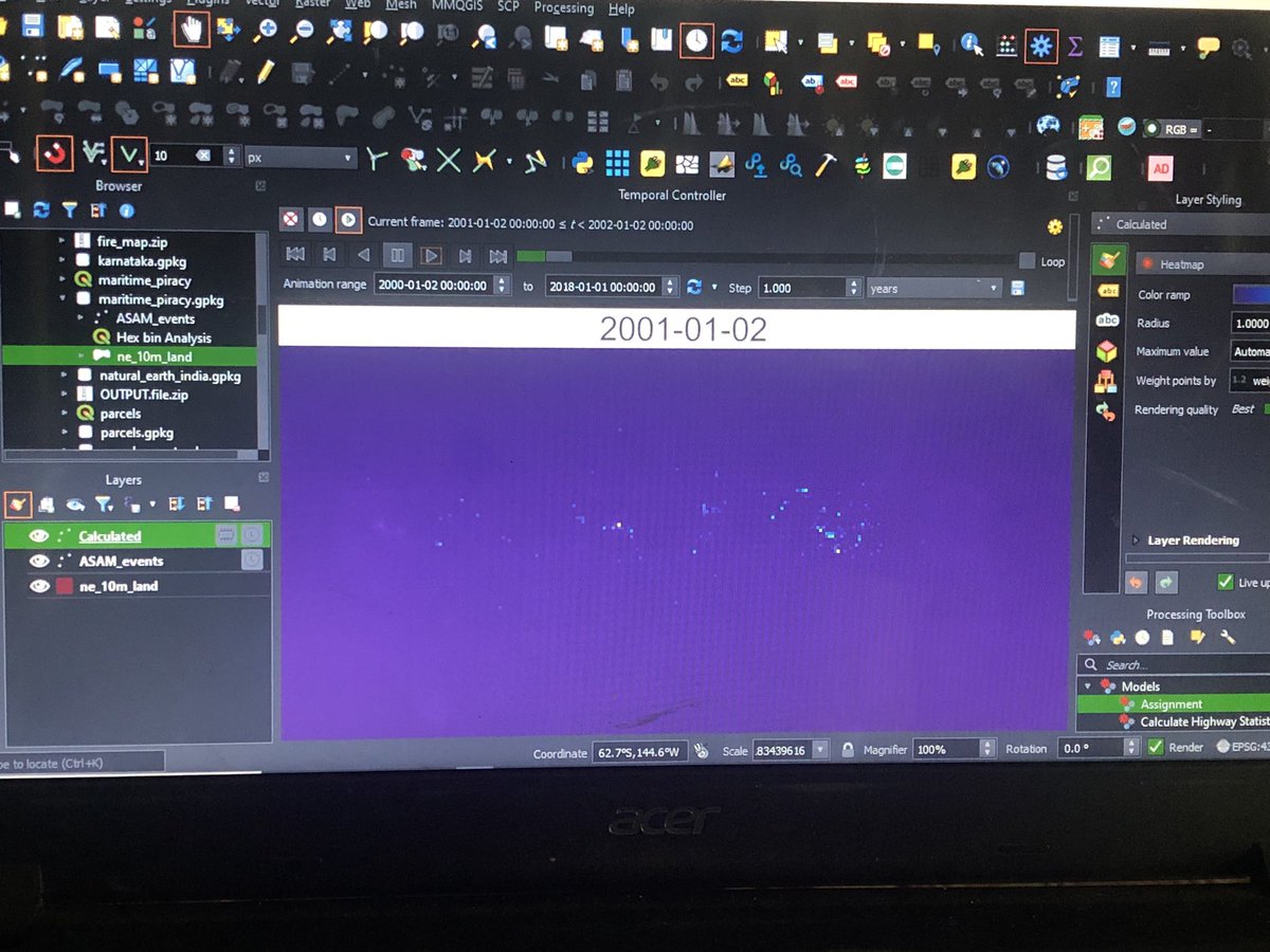 kboat_3's tweet photo. Day17: 2D Animations; Assigning Weights in a Heatmap
#30DaysofQGIS #AdvancedQGIS #Geospatialanalysis #Spatialthoughts https://t.co/GHxRbhXIEQ
