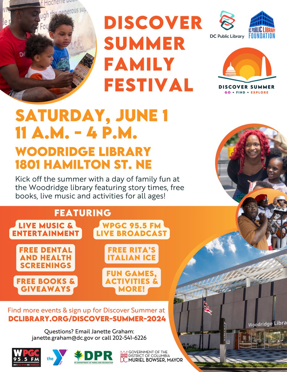 Calling all families! 🗣️ Join @dcpl for live music, story time, and activities for all ages this weekend at the Discover Summer Family Festival.☀️