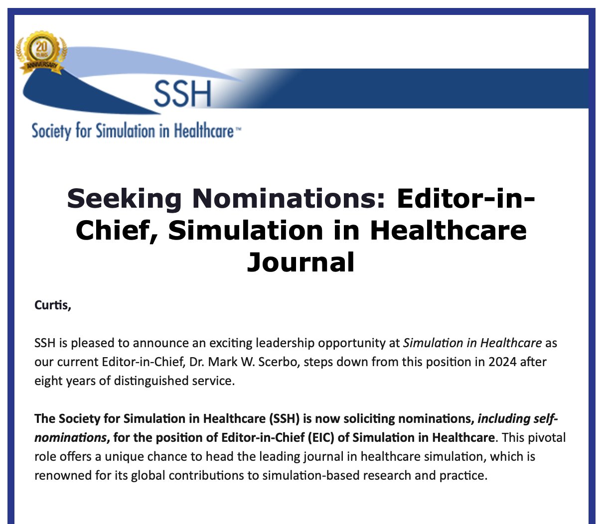 Society for Simulation in Healthcare on X: &ldquo;After EIGHT AMAZING 