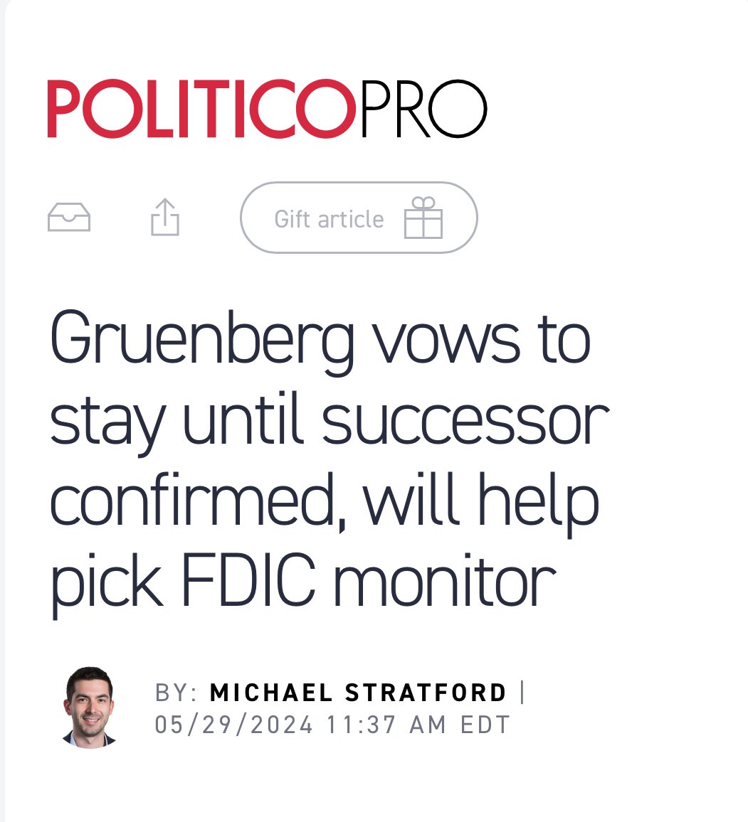 As long as Gruenberg is involved at @FDICgov, the culture of rot remains. Shame on Democrats for allowing this harassment to go unanswered.