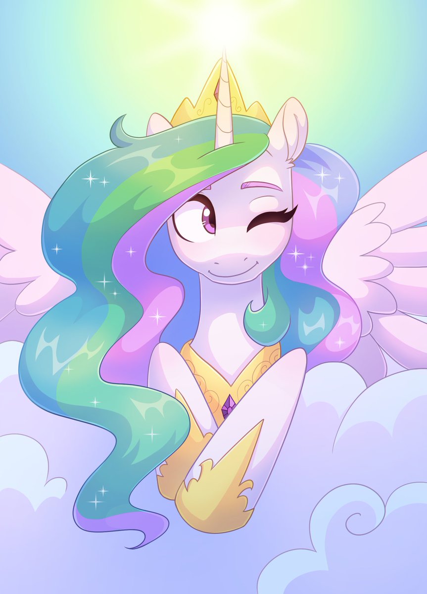 Are you ready for Celestia's Summer sun? Artwork is by Skysorbett! derpibooru.org/images/3373208