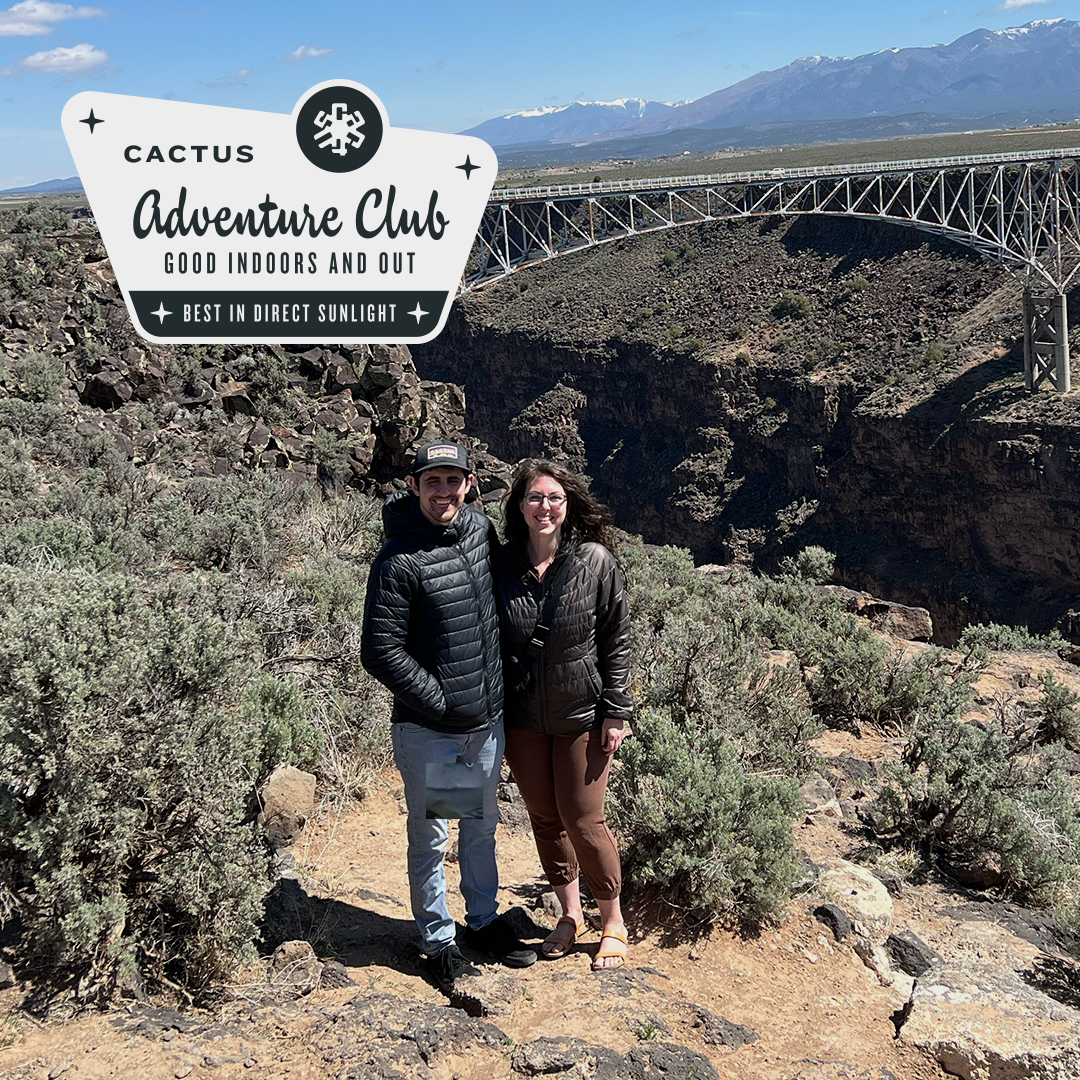 Account Supervisor Leah Taylor and her husband took a trip to Taos, NM. They stayed in an earthship for a one-of-a-kind experience. Just the two of them and their pups, everything melted away and they were able to decompress in a truly unique environment. #cactusadventureclub