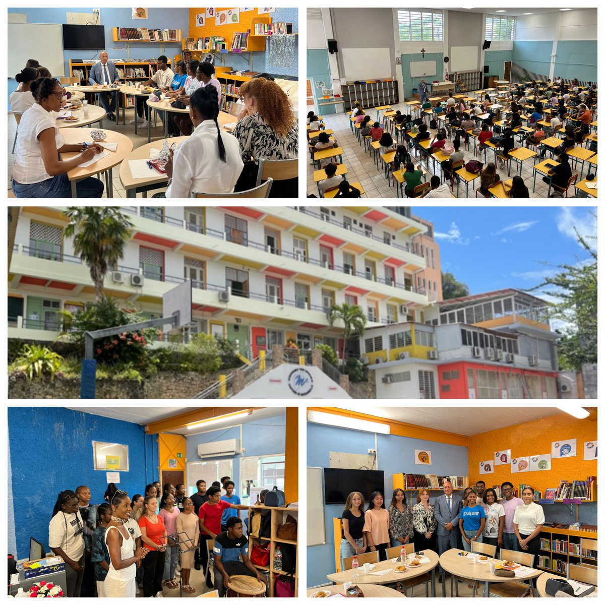 Un moment fort.
28  mai, rencontre @PG_BasseTerre 
avec lycéennes et lycéens
de la Maîtrise de Massabielle 
à Pointe-à-Pitre.
Le procureur général y fut scolarisé de la 3e à la 1ère de 09.1974 à 06.1977.
Tous ses remerciements à Mme la directrice, l'équipe pédagogique, les élèves