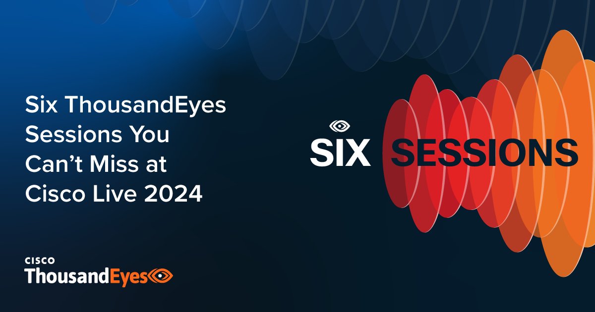 Six ThousandEyes sessions not to miss at Cisco Live! Get expert deep dives on proactive network and application monitoring, BGP, last-mile visibility, and more. thousandeyes.com/blog/thousande…
