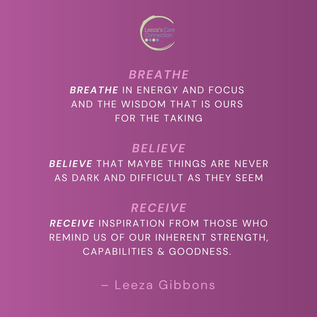 Which did you need to be reminded to do most today, Breathe, Believe, or Receive? 💙 #YouMatter #SelfCareMatters #CaregiversRocks