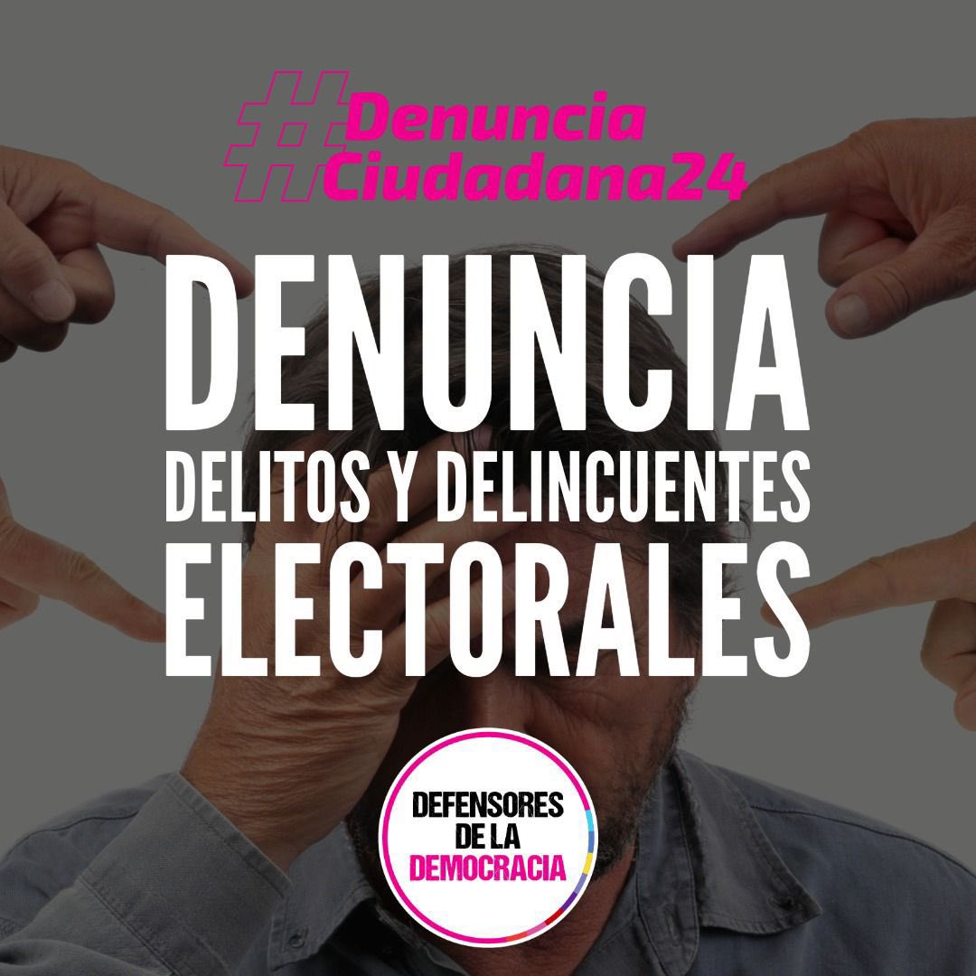 𝗔𝗩𝗜𝗦𝗢 𝗜𝗠𝗣𝗢𝗥𝗧𝗔𝗡𝗧𝗘⚠️ 🚨📣 Si detectas a cualquier delincuente o delito electoral repórtalo. defensoresdelademocraciamx.com/denuncia-ciuda… ¡Juntos defendemos la Democracia! 🗳️ #MareaRosa #DenunciaCiudadana24