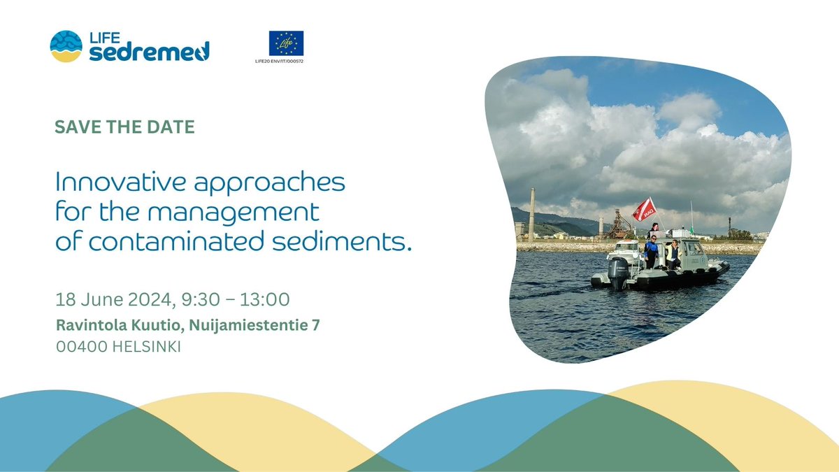 Join us in Helsinki for our next divulgation event! 🇫🇮

On the 18th of june we will gather in Helsinki (FI) hosted by EKOGRID Oy the Finnish company developing the decontamination technology for LIFE Sedremed ⚡️

Register through this link: bit.ly/3V02xf3