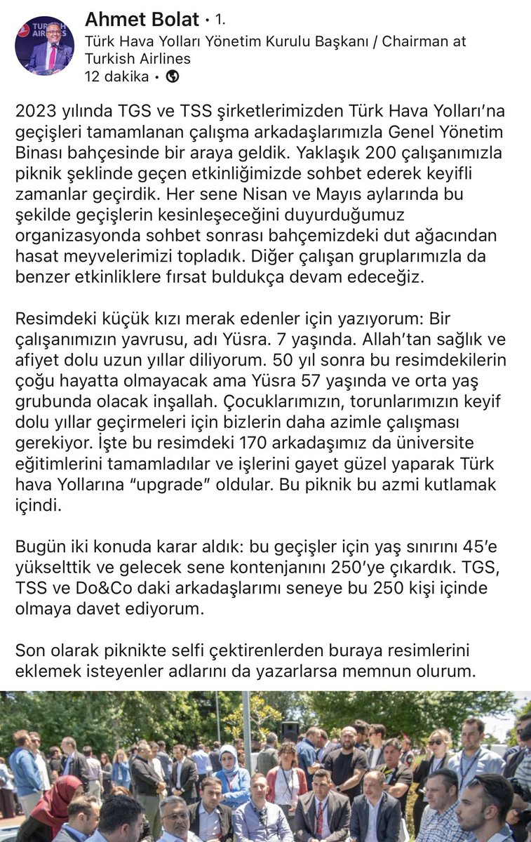 Bolat: “But geçişler için yaş sınırını 45’e yükselttik ve gelecek sene kontenjanını 250’ye çıkardık. TGS, TSS ve Do&Co daki arkadaşlarımı seneye bu 250 kişi içinde olmaya davet ediyorum.”