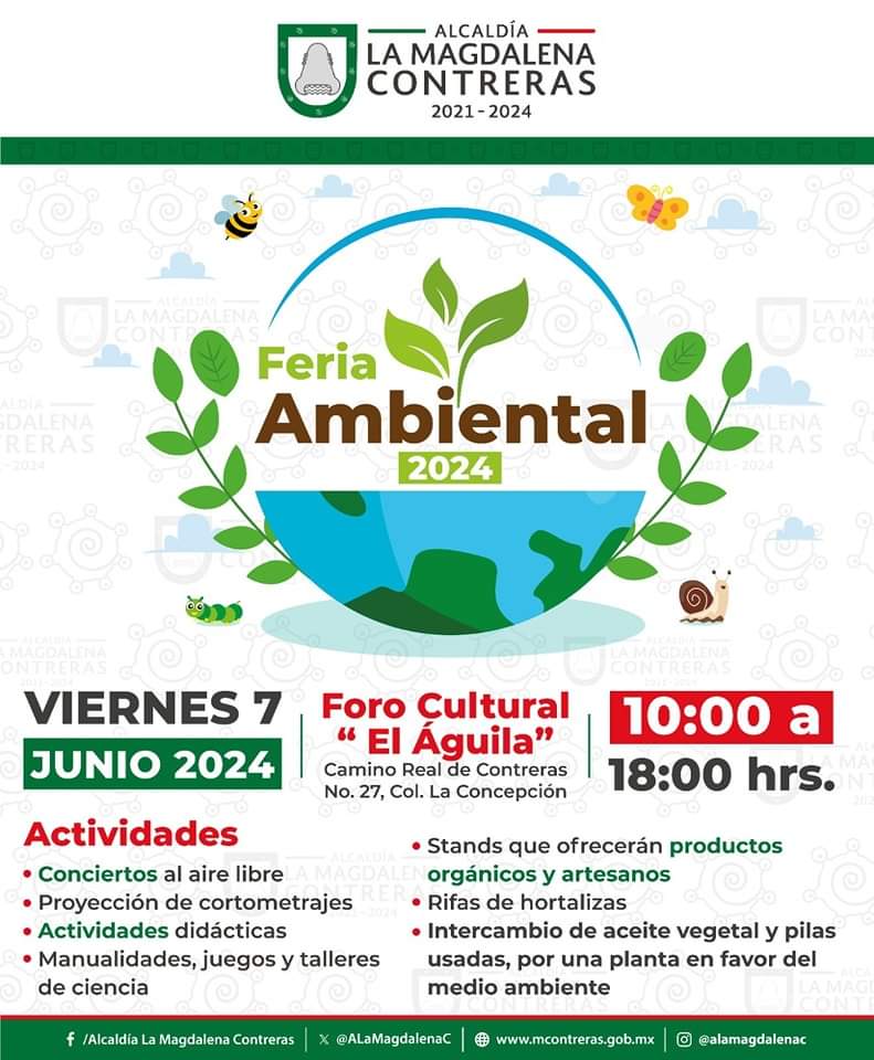 🟢🟢🟢 #Ecología || Te invitamos a nuestra Feria Ambiental 2024

🌲 Conciertos 
🌱 Proyección de Cortometrajes
🪻 Actividades didácticas 
🌳 Stands de instituciones invitadas
🥬 Productos orgánicos y artesanales 
♻️ Reciclaje de aceite vegetal usado y pilas.