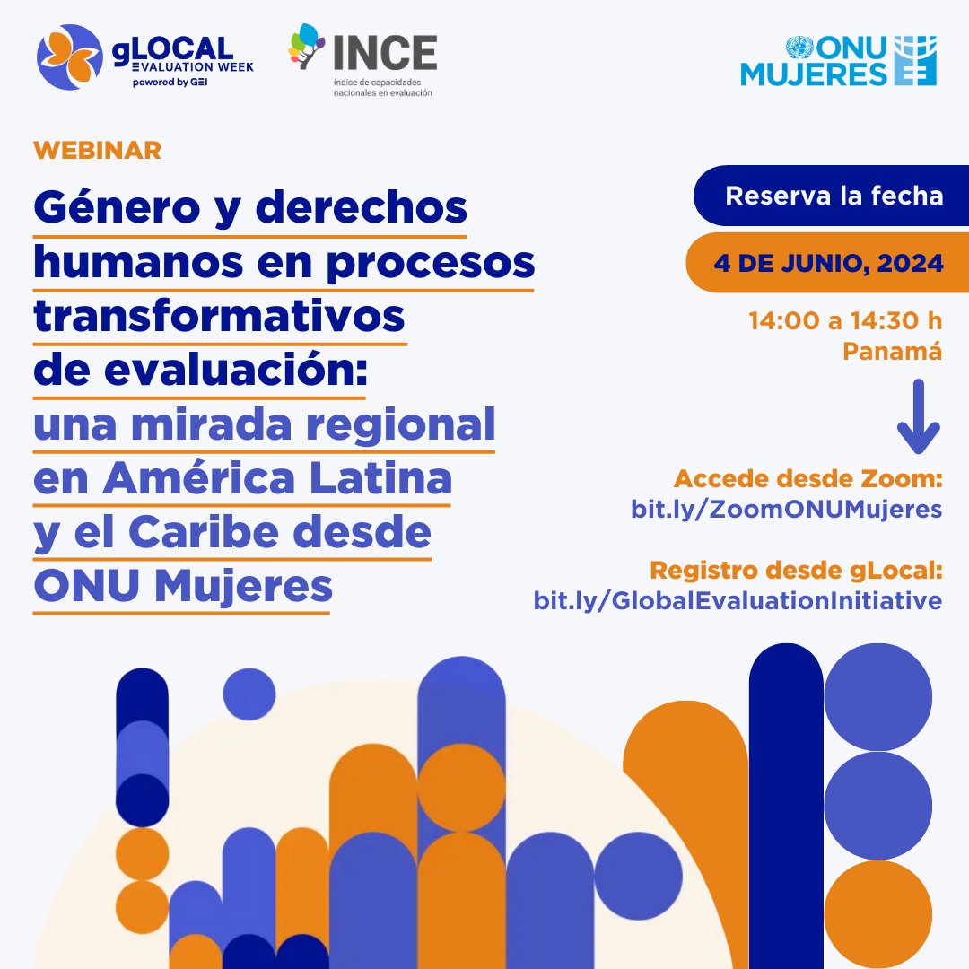 ONUMujeres's tweet photo. Te invitamos al evento de la Oficina Regional de ONU Mujeres para las Américas y el Caribe en la Semana de la Evaluación 𝗴𝗟𝗼𝗰𝗮𝗹 del 2024. 

​🗓️ 4 de junio, 2024
💻 Accede desde Zoom: ➡️ https://t.co/SDq1CS5yIH​
✍️ Registro desde gLocal:​ ➡️ https://t.co/yXgiFOr1E1 https://t.co/CKSQYNLW8u