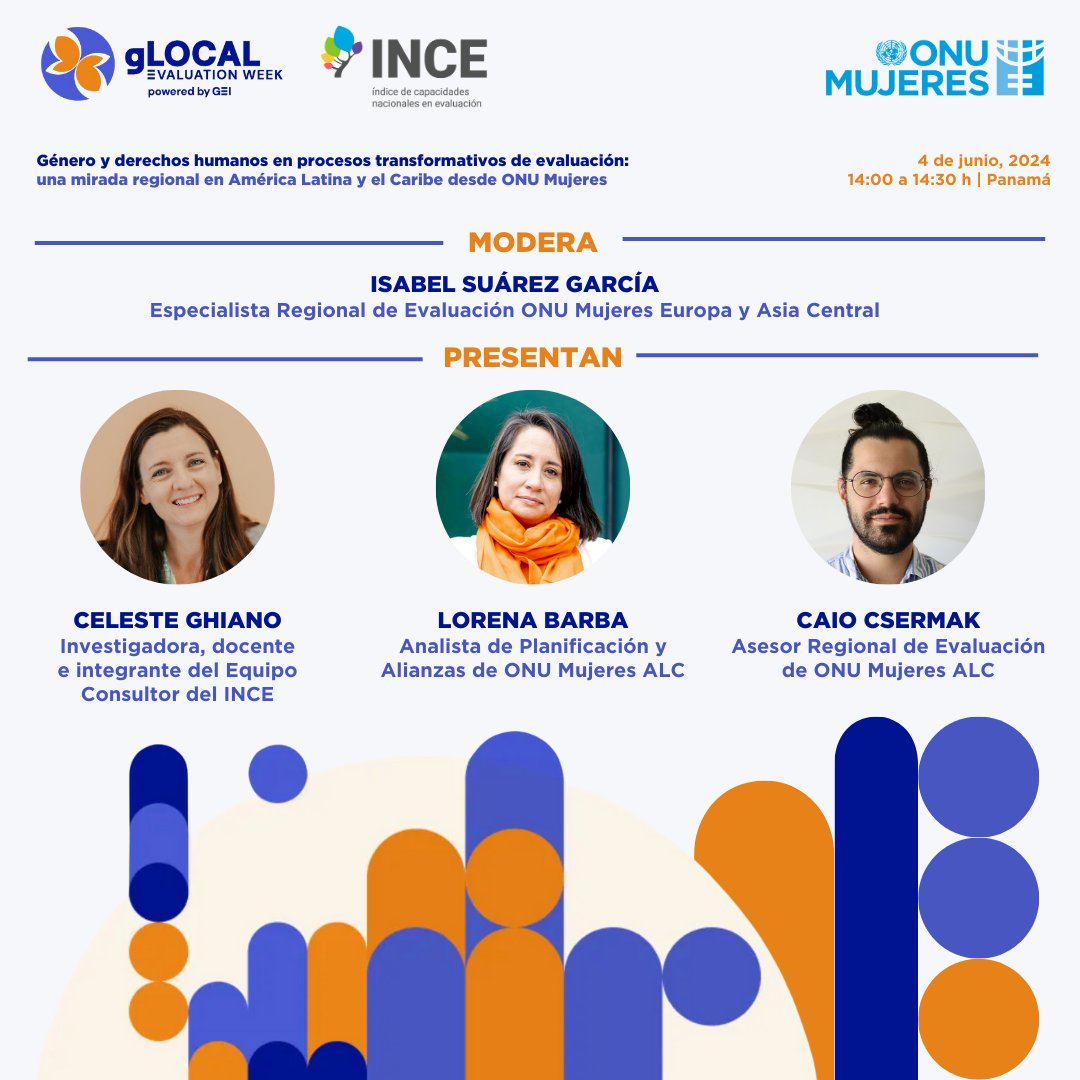 ONUMujeres's tweet photo. Te invitamos al evento de la Oficina Regional de ONU Mujeres para las Américas y el Caribe en la Semana de la Evaluación 𝗴𝗟𝗼𝗰𝗮𝗹 del 2024. 

​🗓️ 4 de junio, 2024
💻 Accede desde Zoom: ➡️ https://t.co/SDq1CS5yIH​
✍️ Registro desde gLocal:​ ➡️ https://t.co/yXgiFOr1E1 https://t.co/CKSQYNLW8u