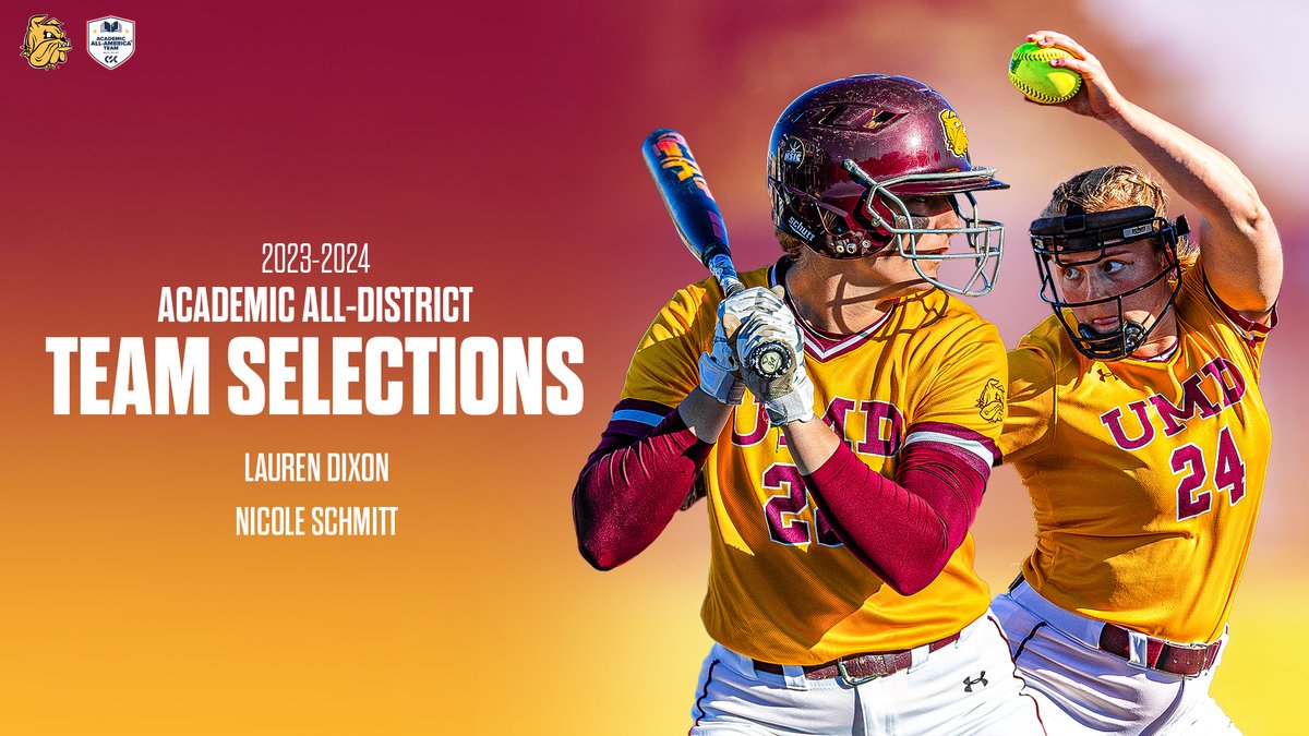 .@UMD_Softball's Dixon and Schmitt Land CSC Academic All-District Honors More on Dixon and Schmitt: umdbulldogs.com/news/2024/5/29…