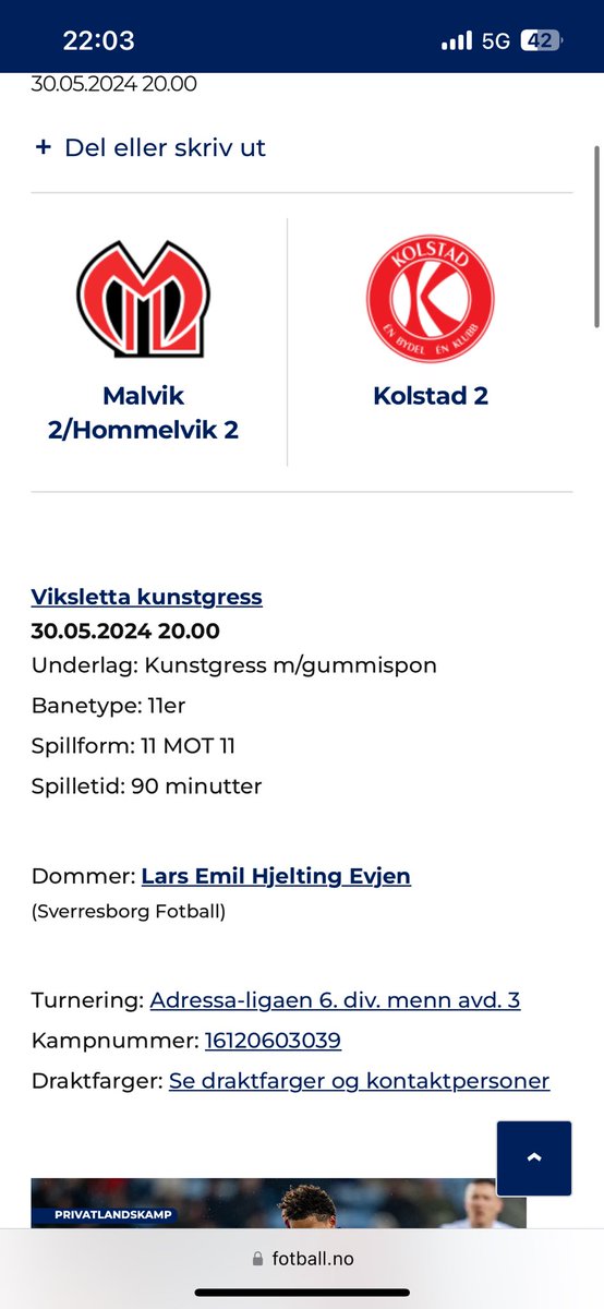 Årets første sommerferie e over! E vel bare gud å <a href="/nff_info/">NorgesFotballforbund</a> som vet Koffor vi plutselig skal ha 16 daga fri mellom kampan i mai!
Men no er vi restituert ihvertfall fra forrige kamp å klar for å ta den hyggelige turen til Malvik å Viksletta kunstgress imorgen kl 20.00